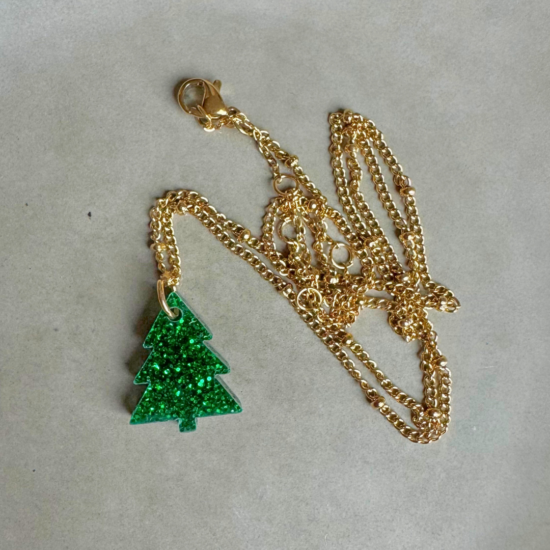 Ketting Lume Charms Glitter | Christmas Tree - Green