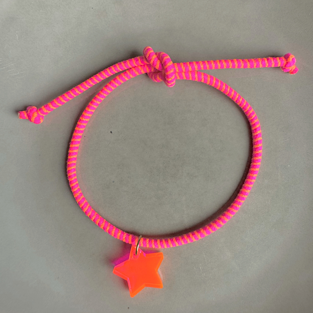 Armband Lume Charms Fizz | Ster - Neon Pink