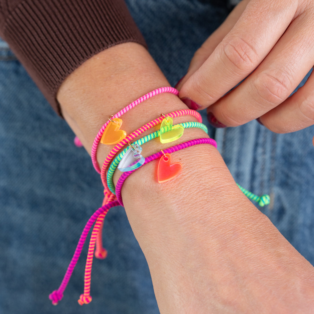 Armband Lume Charms Fizz | Hart - Neon Pink