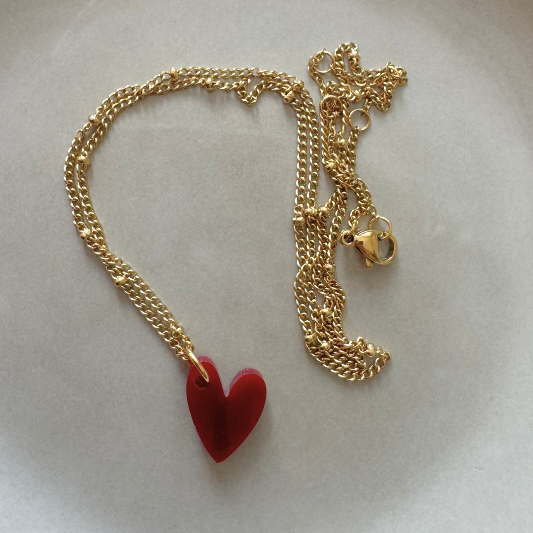 Ketting Lume Charms | Heart Burgundy