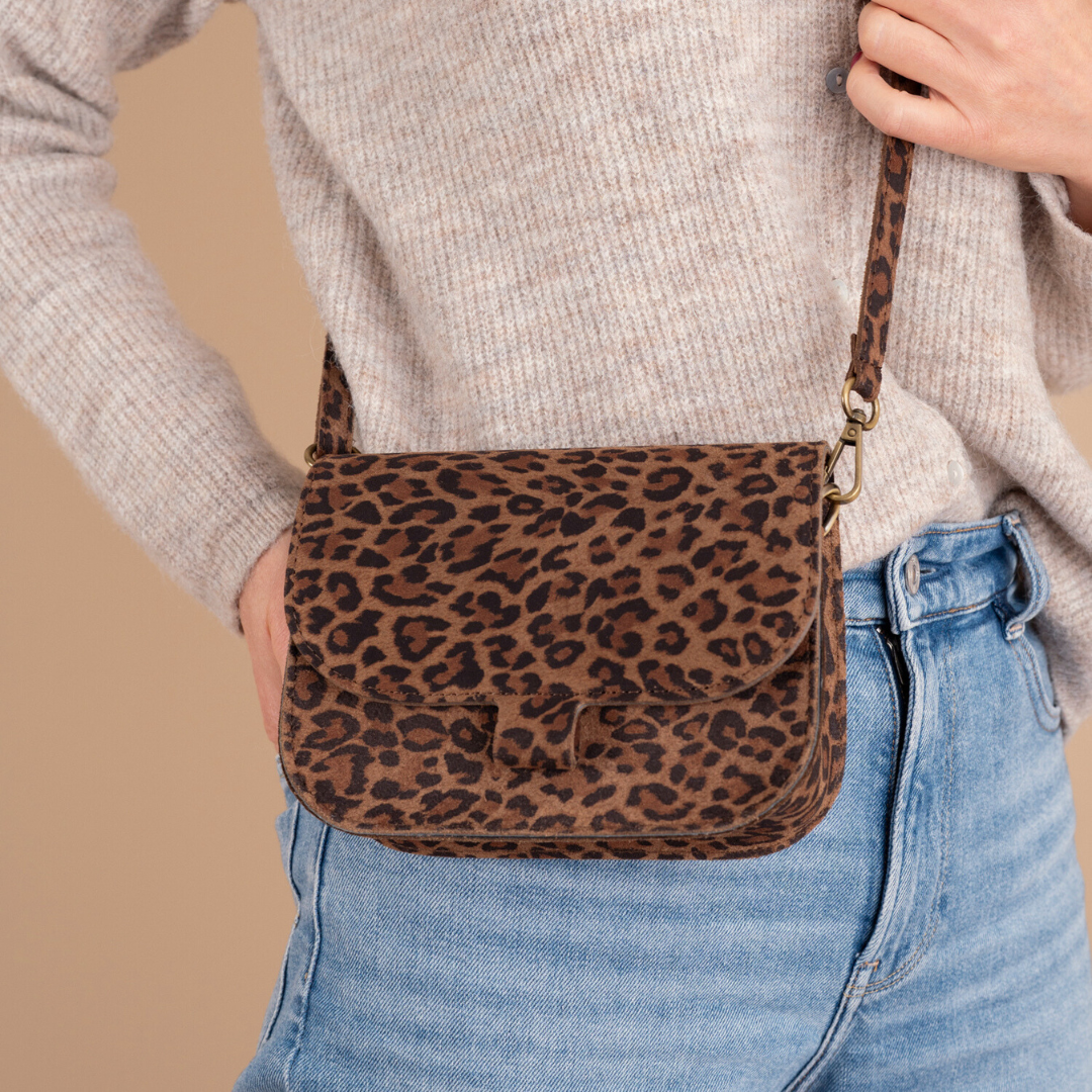 Schoudertas Rimke Suède | Panter