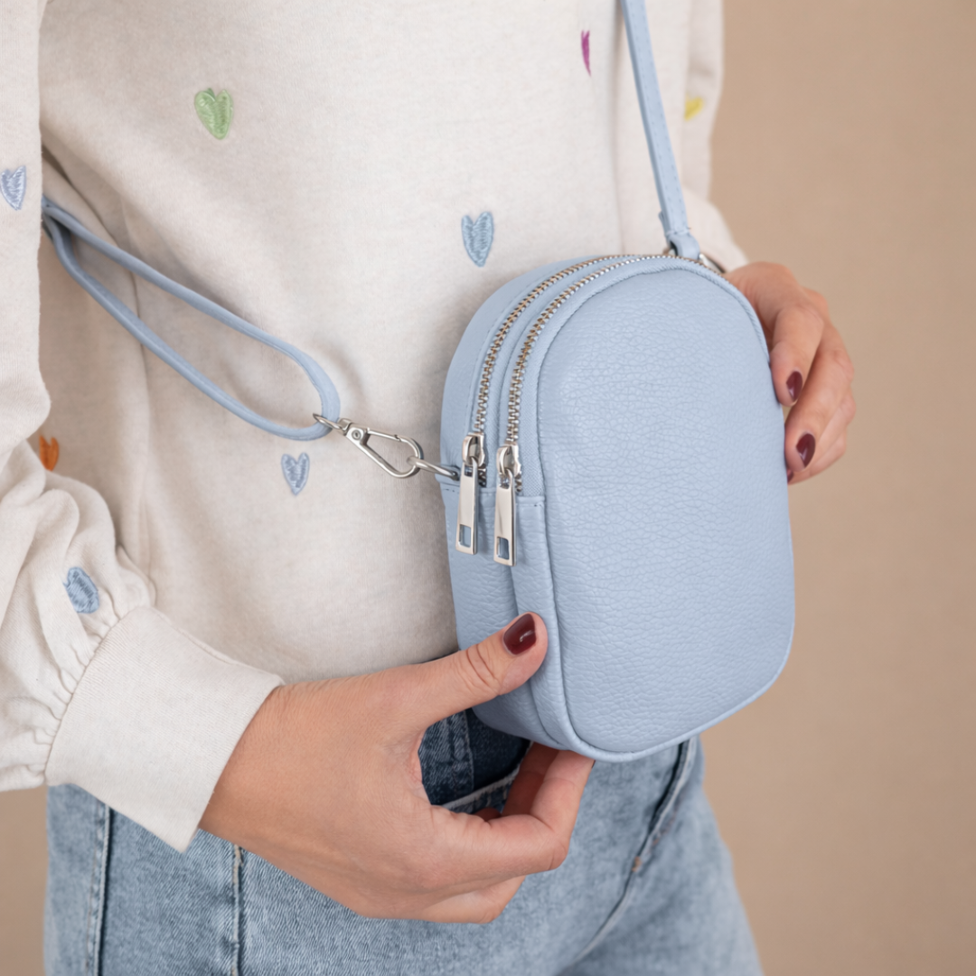 Schouder-/Telefoontasje Rune | Lichtblauw