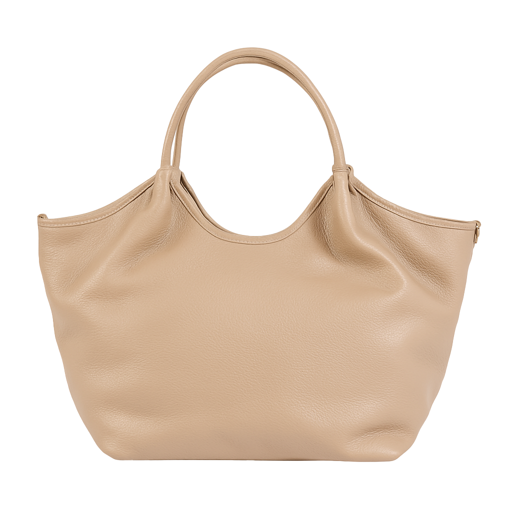 Leder Shopper Sare | Licht Taupe