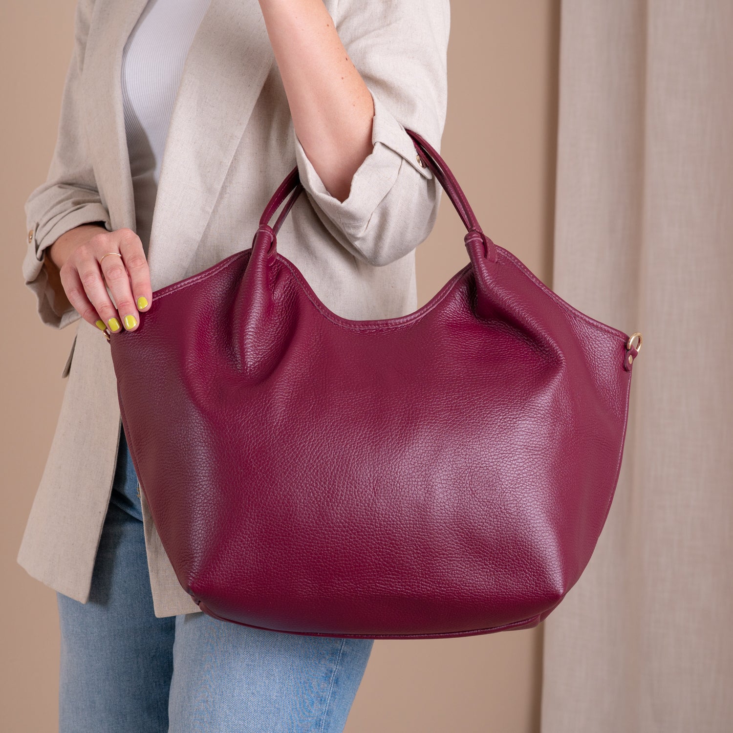 PRE ORDER Week 35 | Leder Shopper Sare | Burgundy