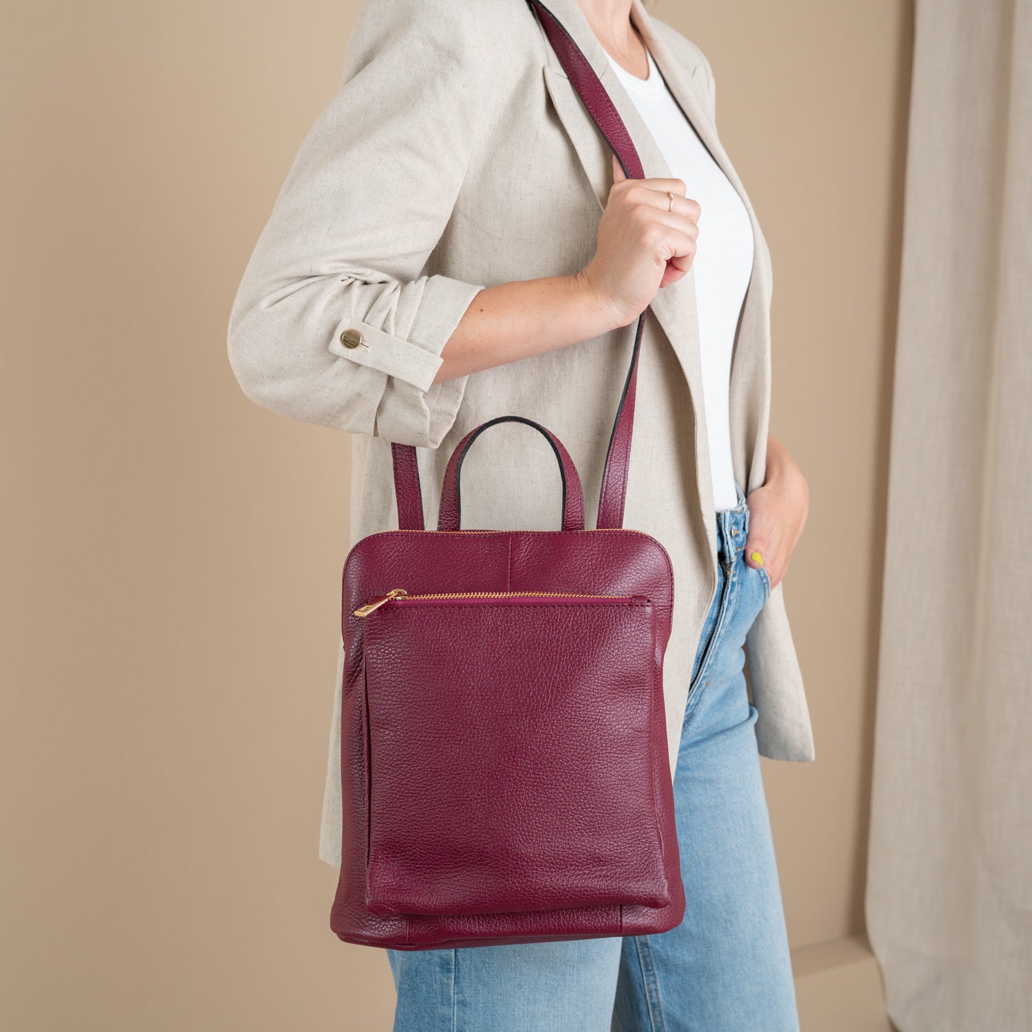 Rugzak / Schoudertas Anne | Burgundy