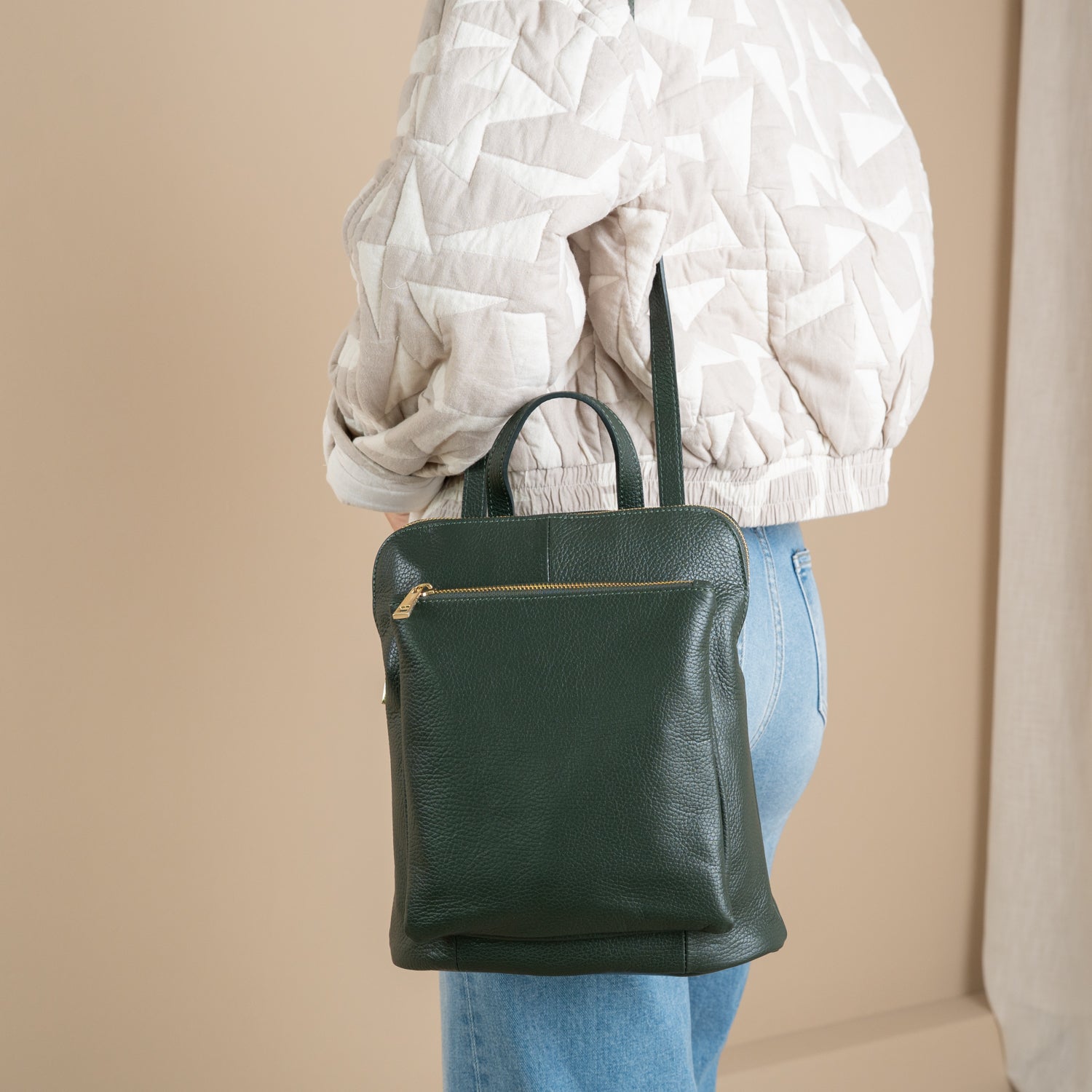 Rugzak / Schoudertas Anne | Bottle Green