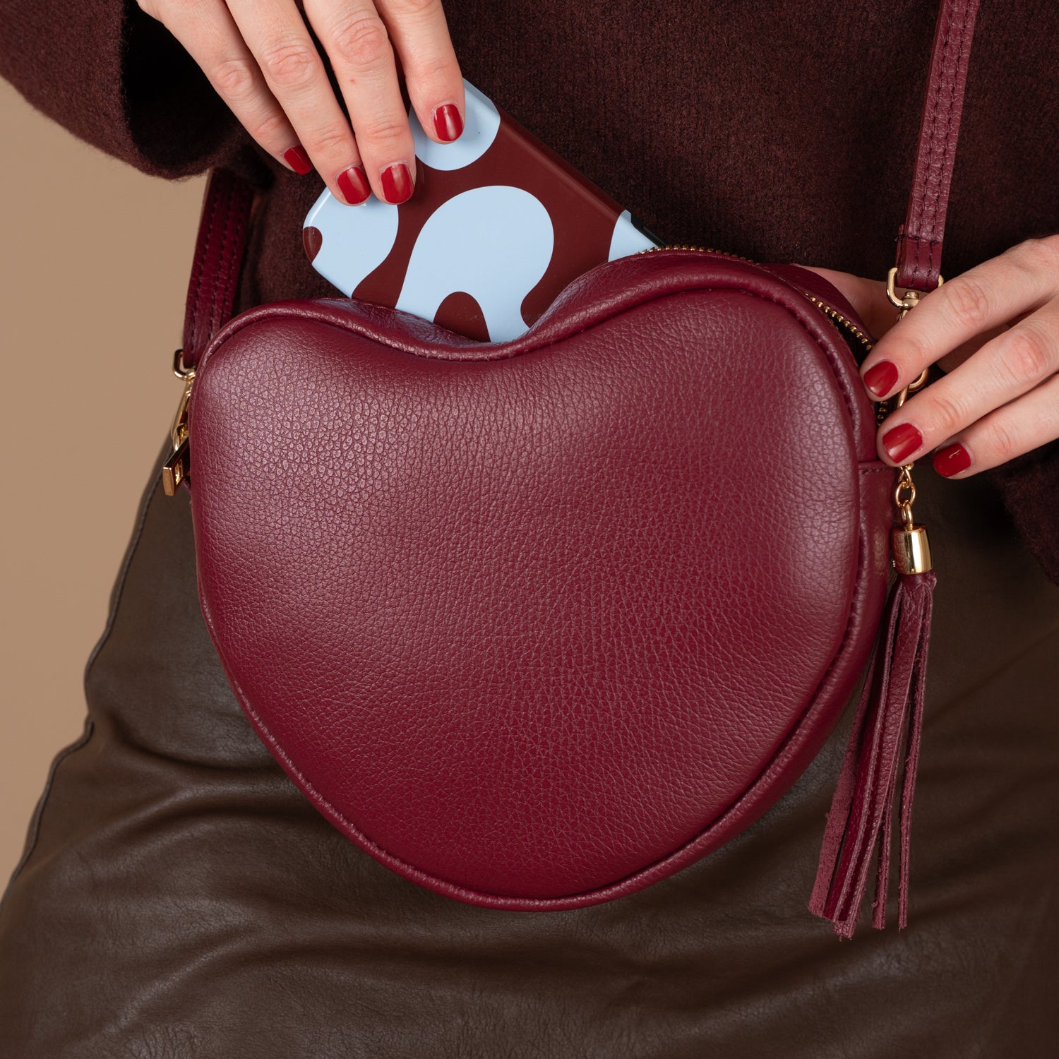 Heart Bag Maite | Burgundy