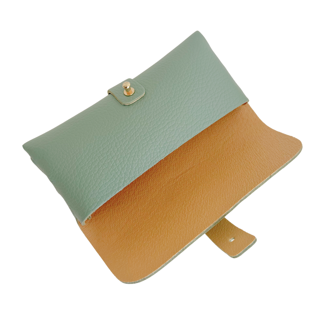 Brillenetui Leder seegrün