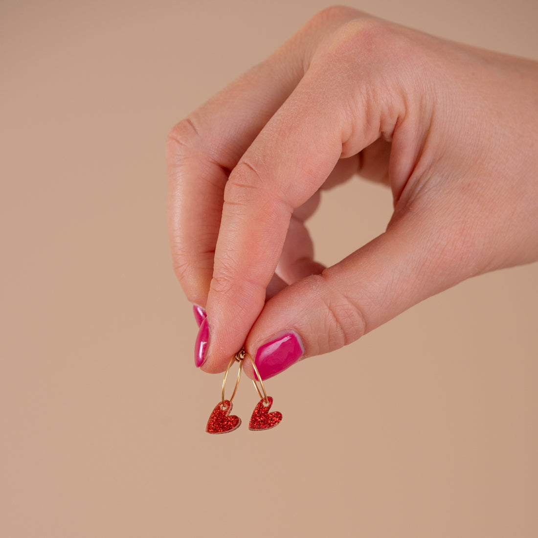 Oorbellen Hoops Lume Charms Confetti | Hearts - Red