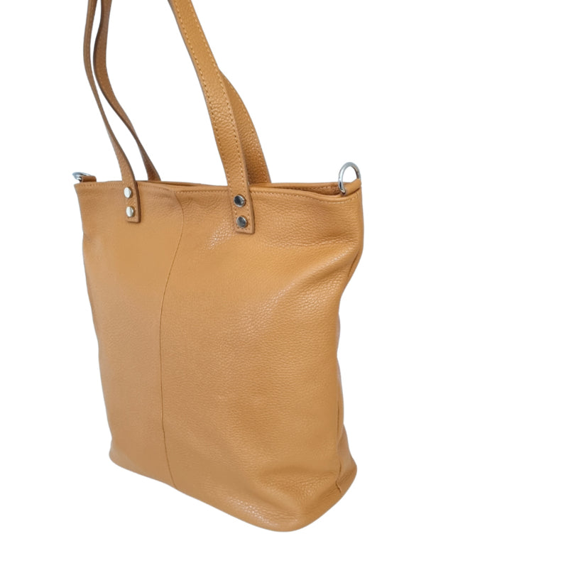 Leather Shopper Dore | Cognac