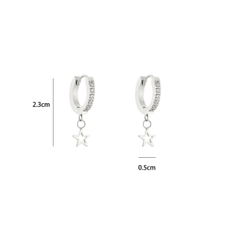 Oorbellen Sparkle Stars | Zilver
