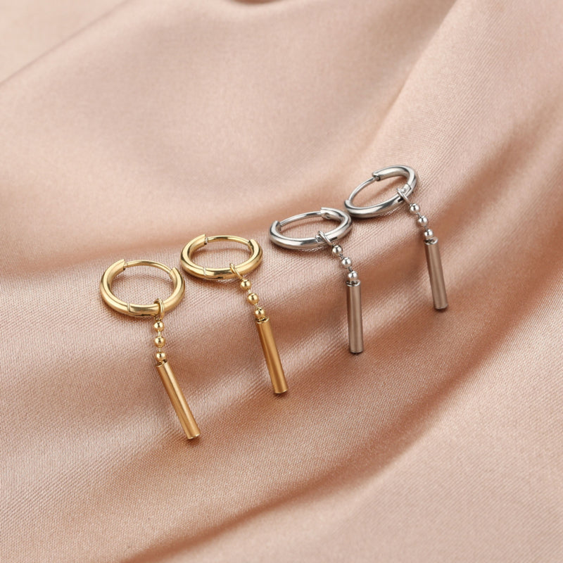 Oorbellen Bolletjes & Staafje Zilver