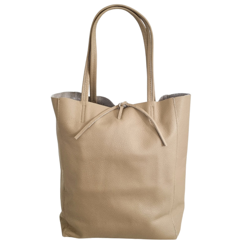 Shopper (leer) Liene | Licht Taupe
