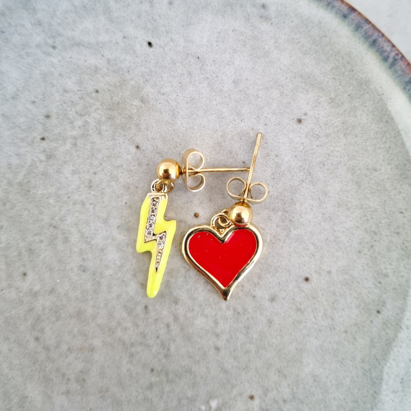 Oorbellen Lightning Love | Goud
