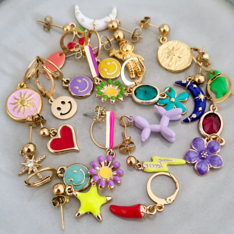 Oorbellen Star & Moon | Goud