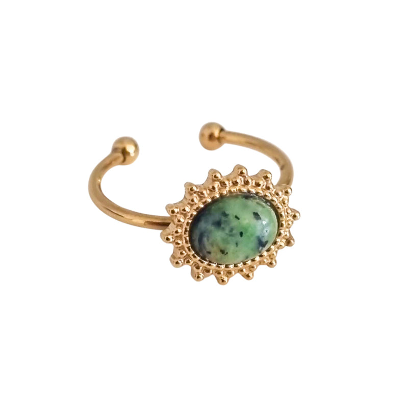 Ring Ovaal 02 | Natuursteen | Goud