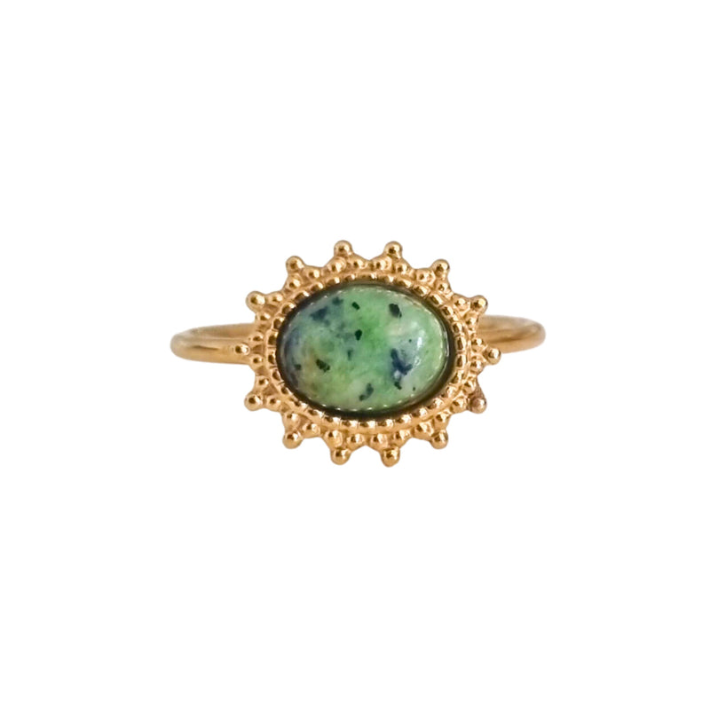 Ring Ovaal 02 | Natuursteen | Goud