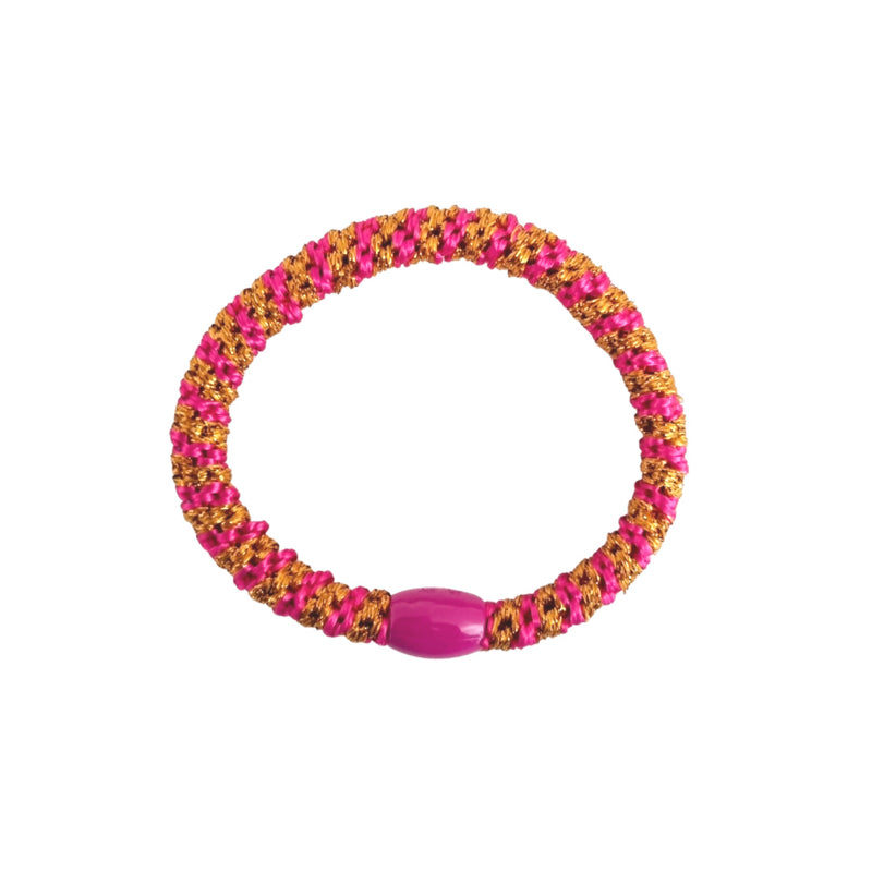 Haarelastiek Fuchsia Gold Glitter