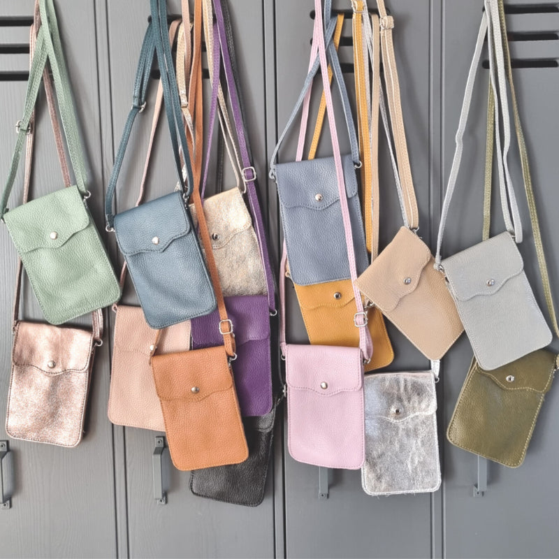 Handytasche Maike (Leder) 2 Fächer | Olive