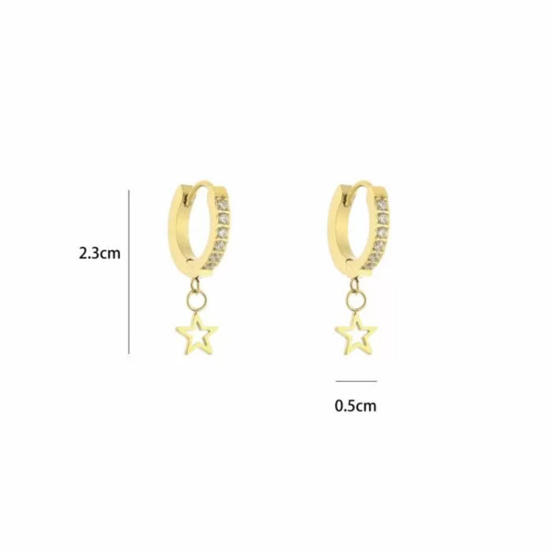 Oorbellen Sparkle Stars | Goud