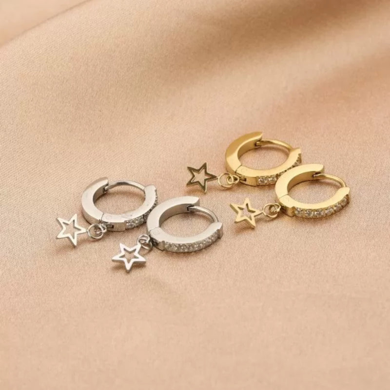 Oorbellen Sparkle Stars | Zilver