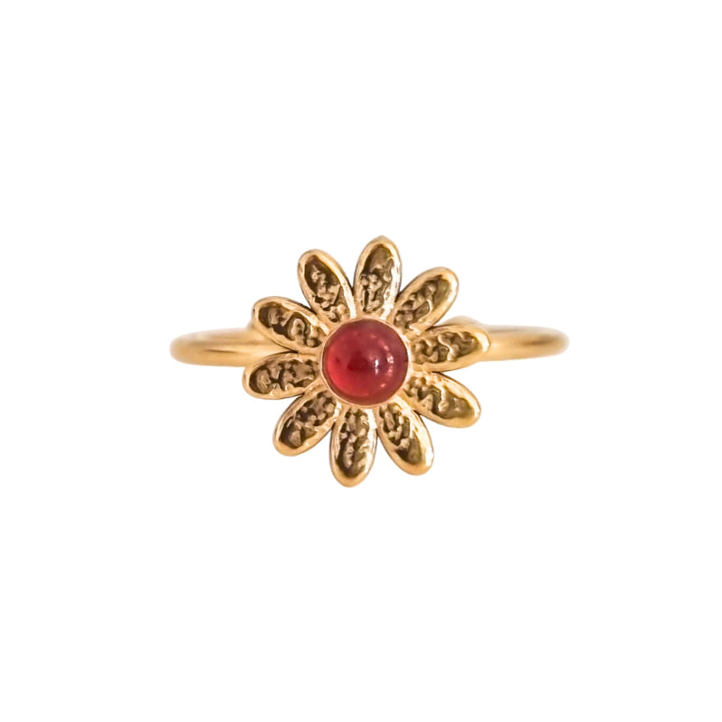 Ring Flower 01 | Natuursteen | Goud