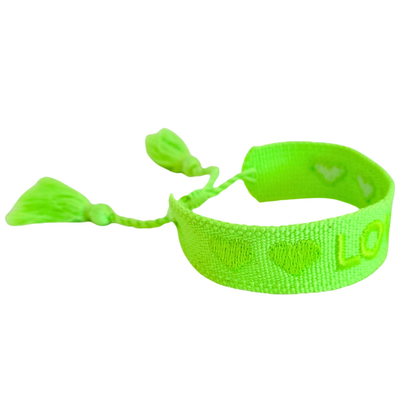Ibiza Woven Love Neon Geel