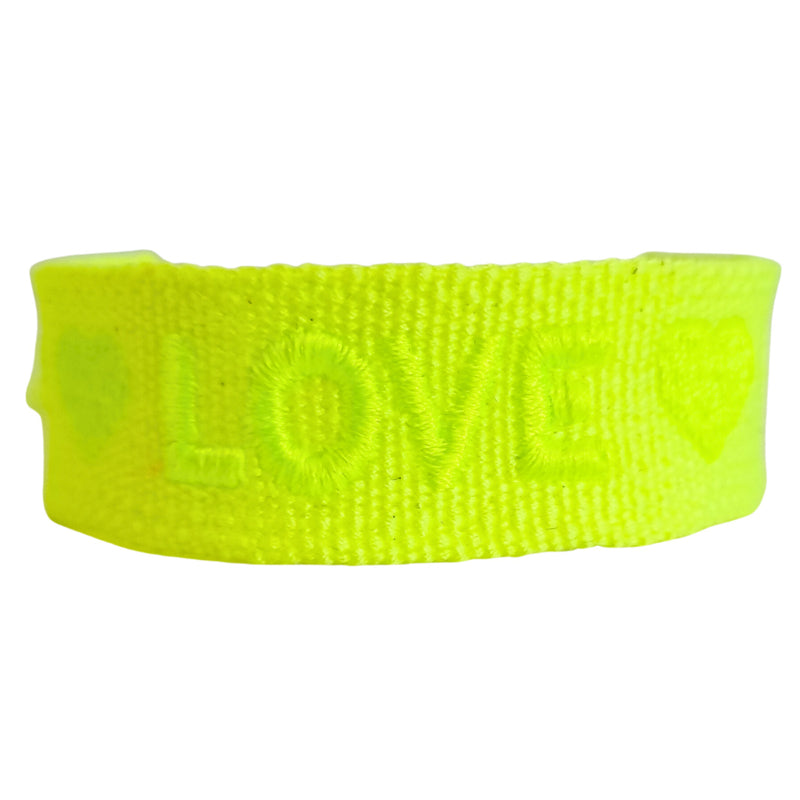 Ibiza Woven Love Neon Geel
