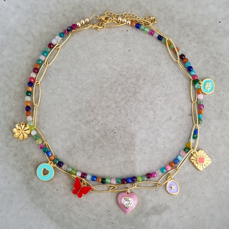 Schakelketting met bedels | Flower Power