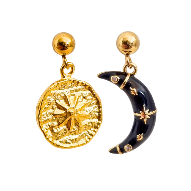 Oorbellen Sun & Moon | Goud