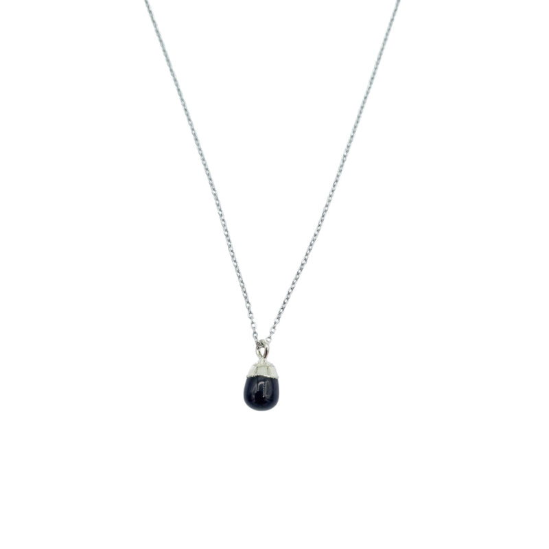 Ketting Druppel Zwart | Zilver