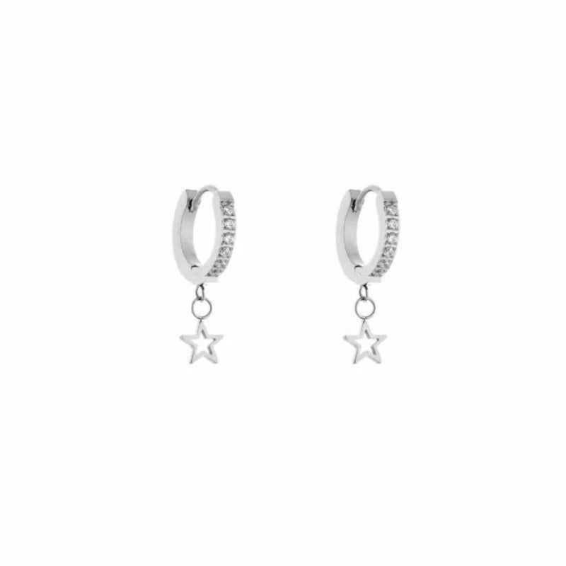 Oorbellen Sparkle Stars | Zilver