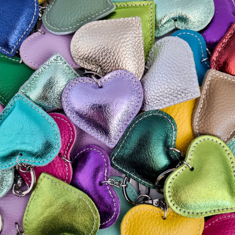 Sleutelhanger Leer | Goud Metallic