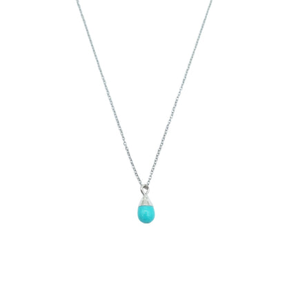 Ketting Druppel Turquoise | Zilver
