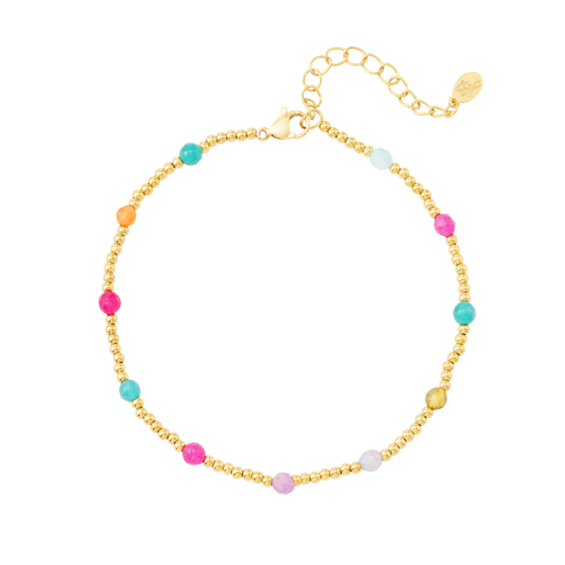 Enkelbandje Beads Colors | Goud