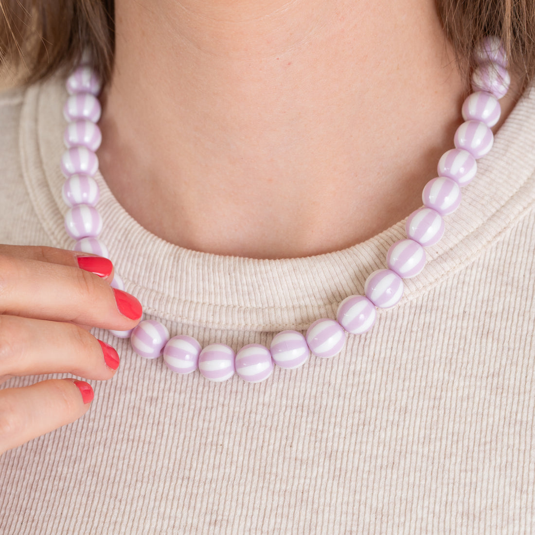 Bold Beads Ketting Beach | Lila - 12 mm