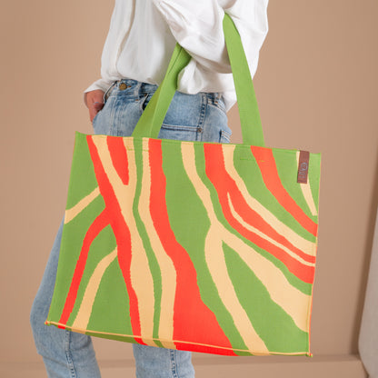 SALE | Shopper Lara | Pattern Olijfgroen