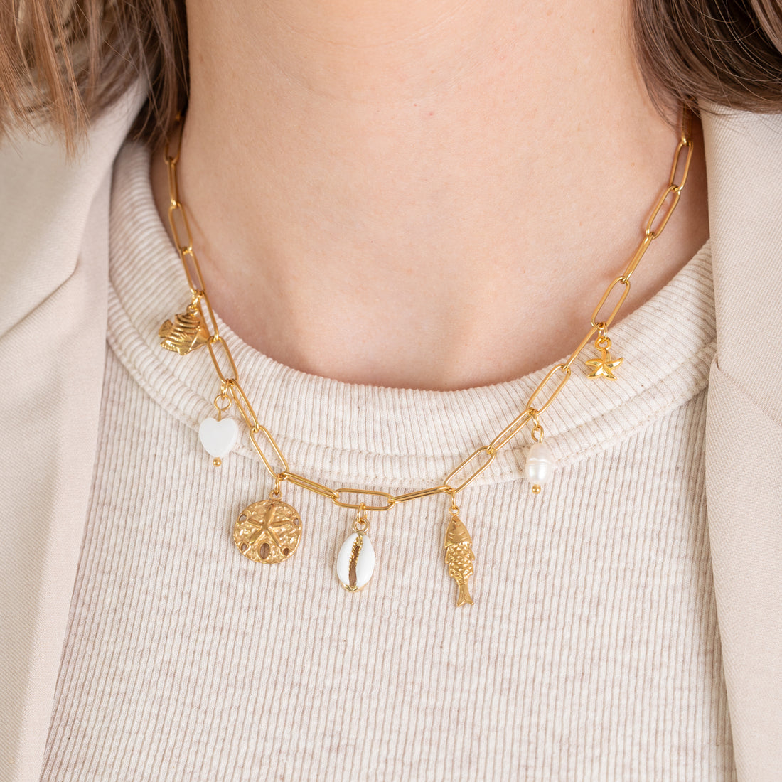 Gliederkette mit Charms | Mond