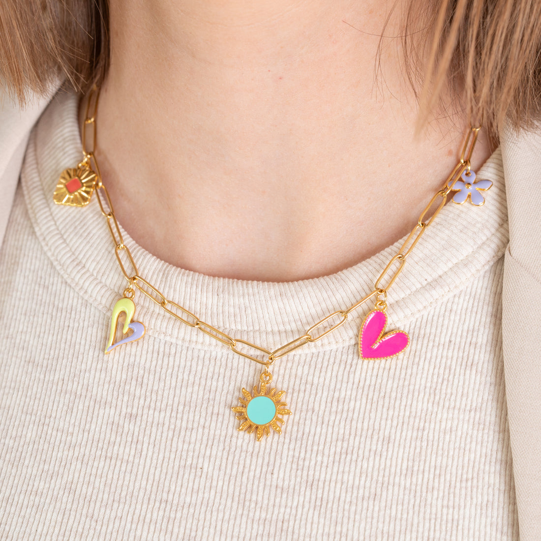 Gliederkette mit Charms | Mond