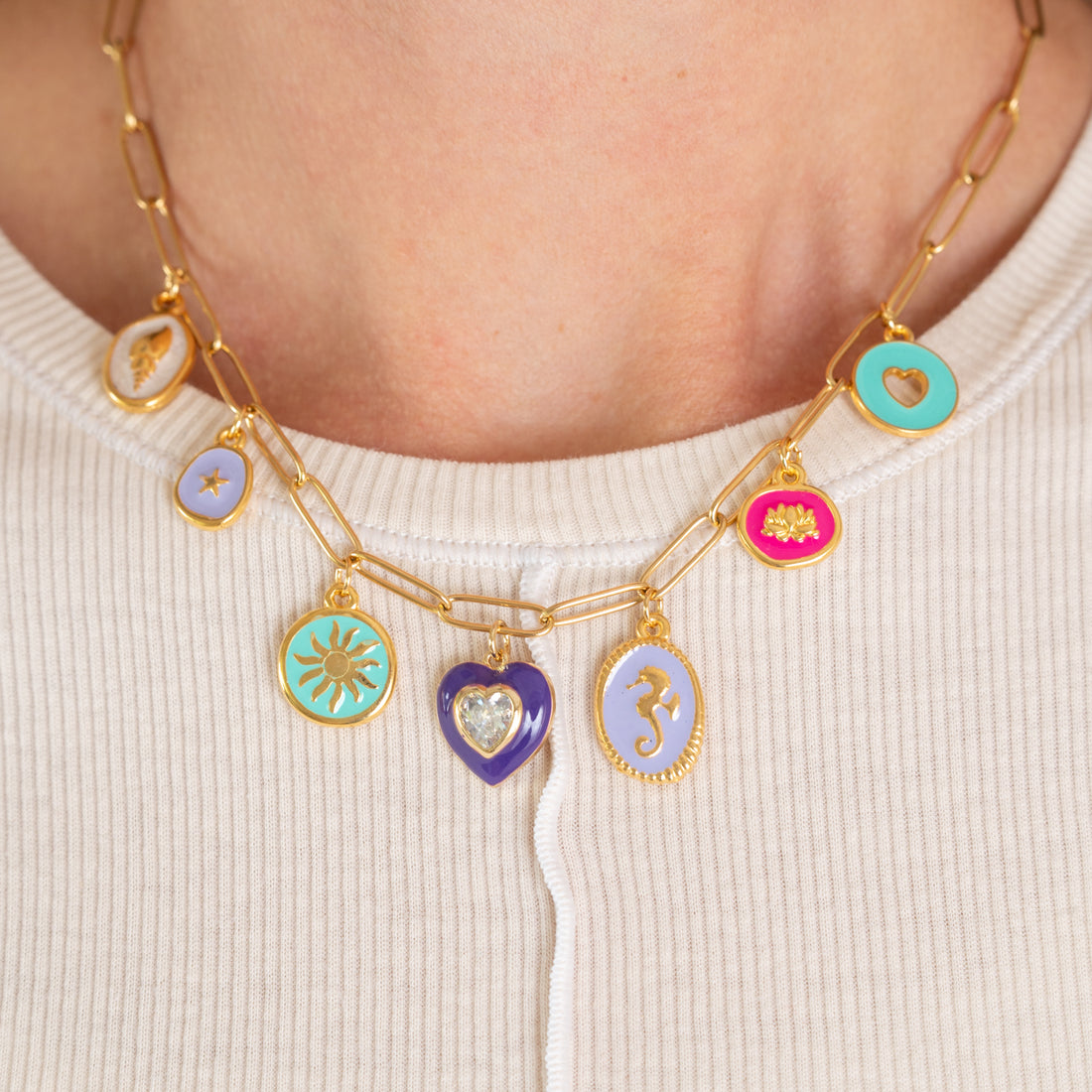 Gliederkette mit Charms | Mond