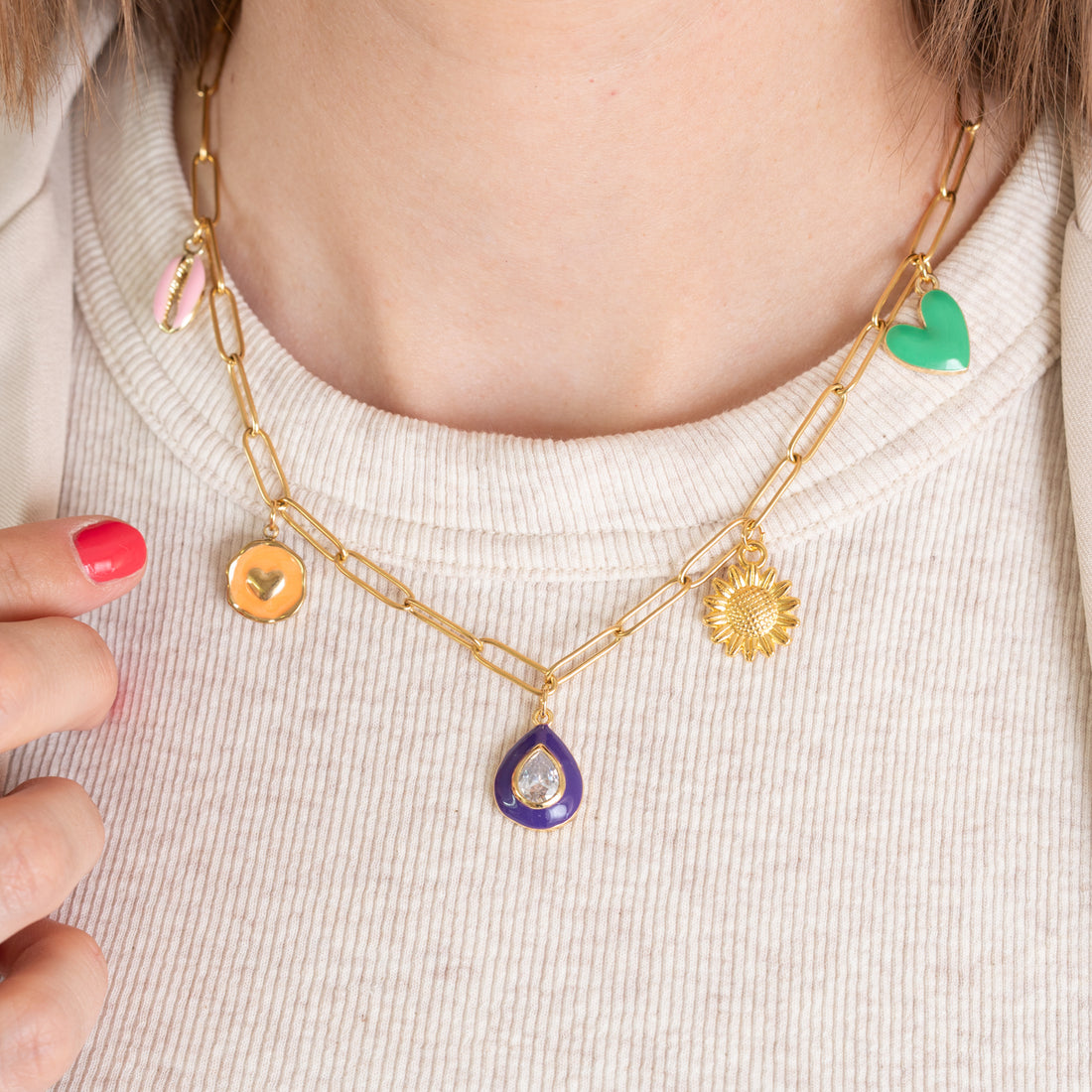 Gliederkette mit Charms | Mond