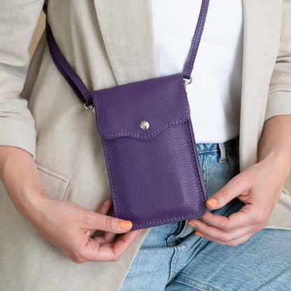 Handytasche Maike (Leder) 2 Fächer | Lila