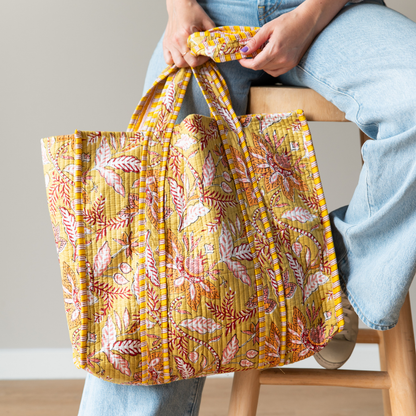 Tote Bag Veerle | Flowers Pistache