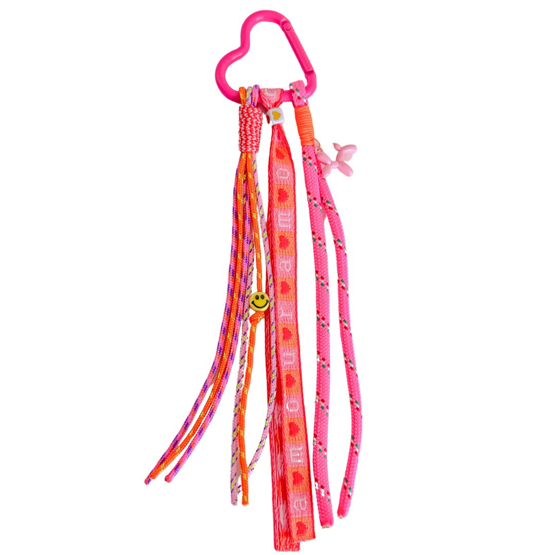 Telefonkabel kurz | Fuchsia-Türkis