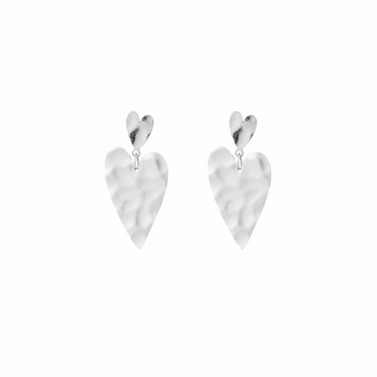 Oorbellen Two Hearts | Zilver