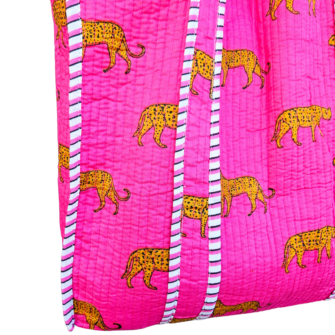 NEW Tote Bag Veerle | Fuchsia Leopard