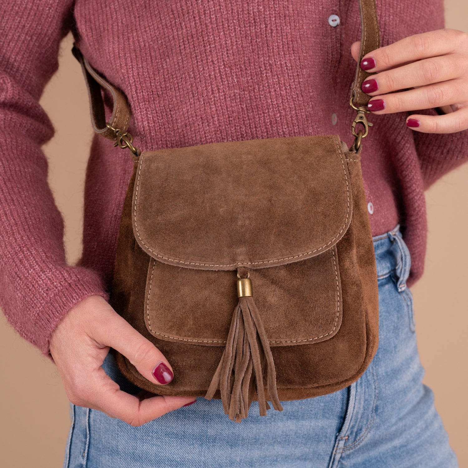 Schoudertas Lieve | Taupe