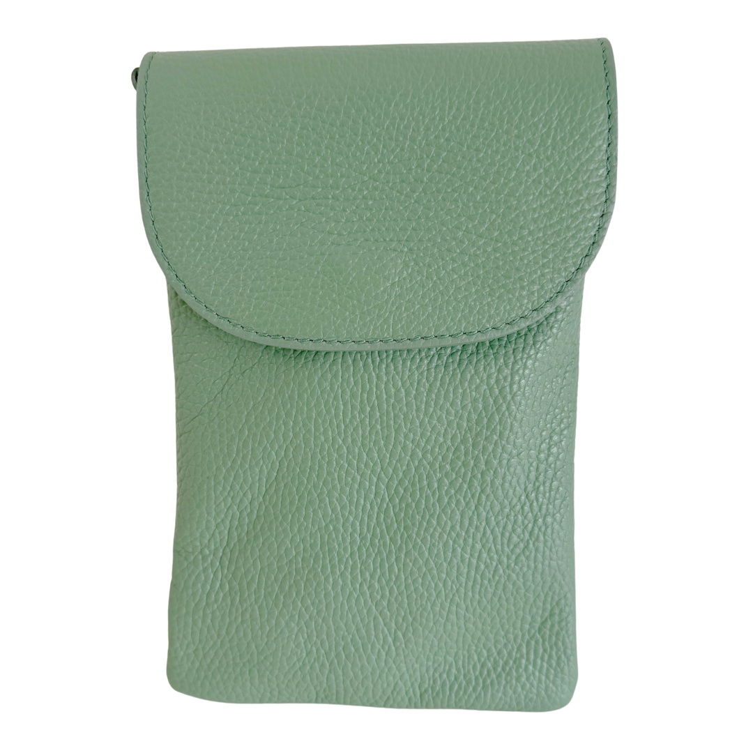 Handytasche Maike (Leder) 2 Fächer | Grasgrün