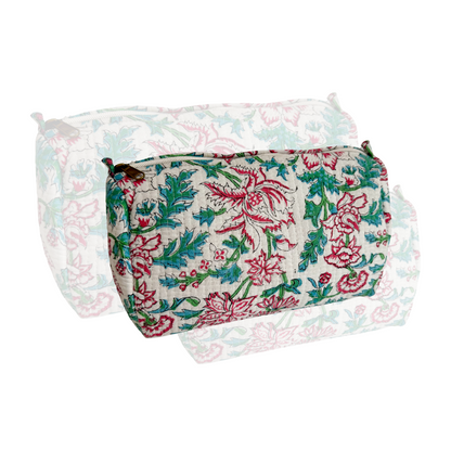 Toiletry Bag Flower Pink - Turquoise | SIZE M