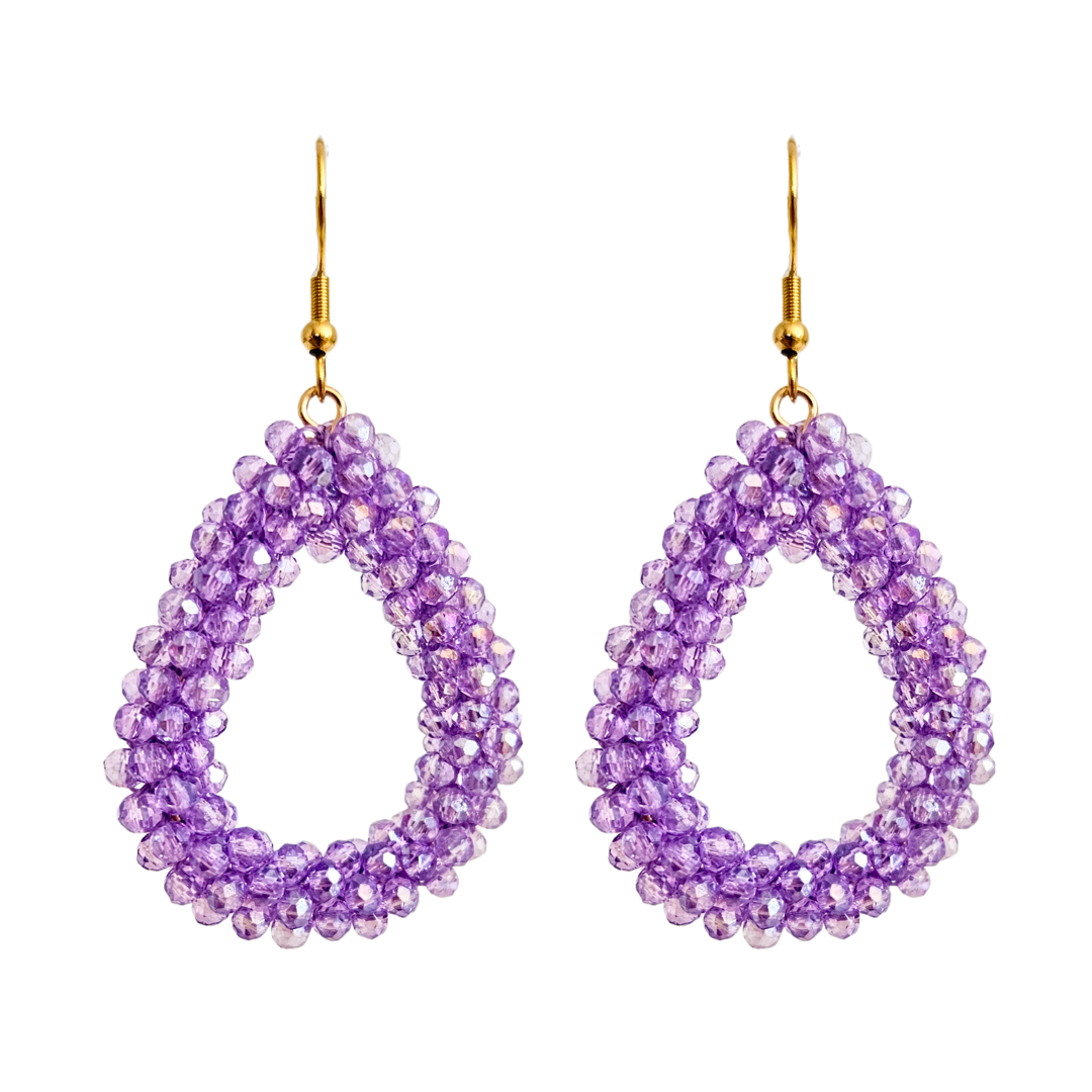 Earrings Drop Facet | Lilac